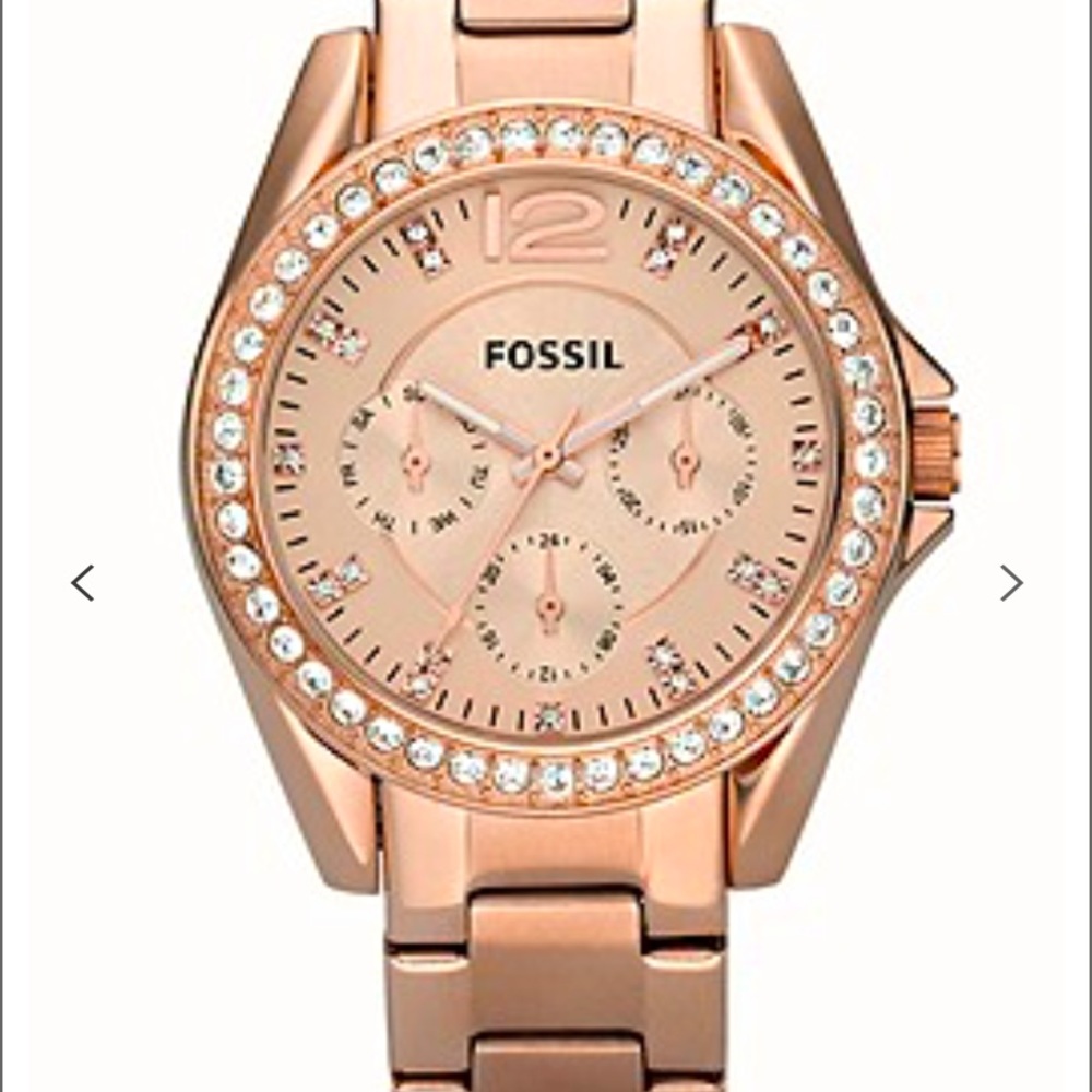 Riley Multifunction Rose-Tone Stainless Steel Watch ES2811